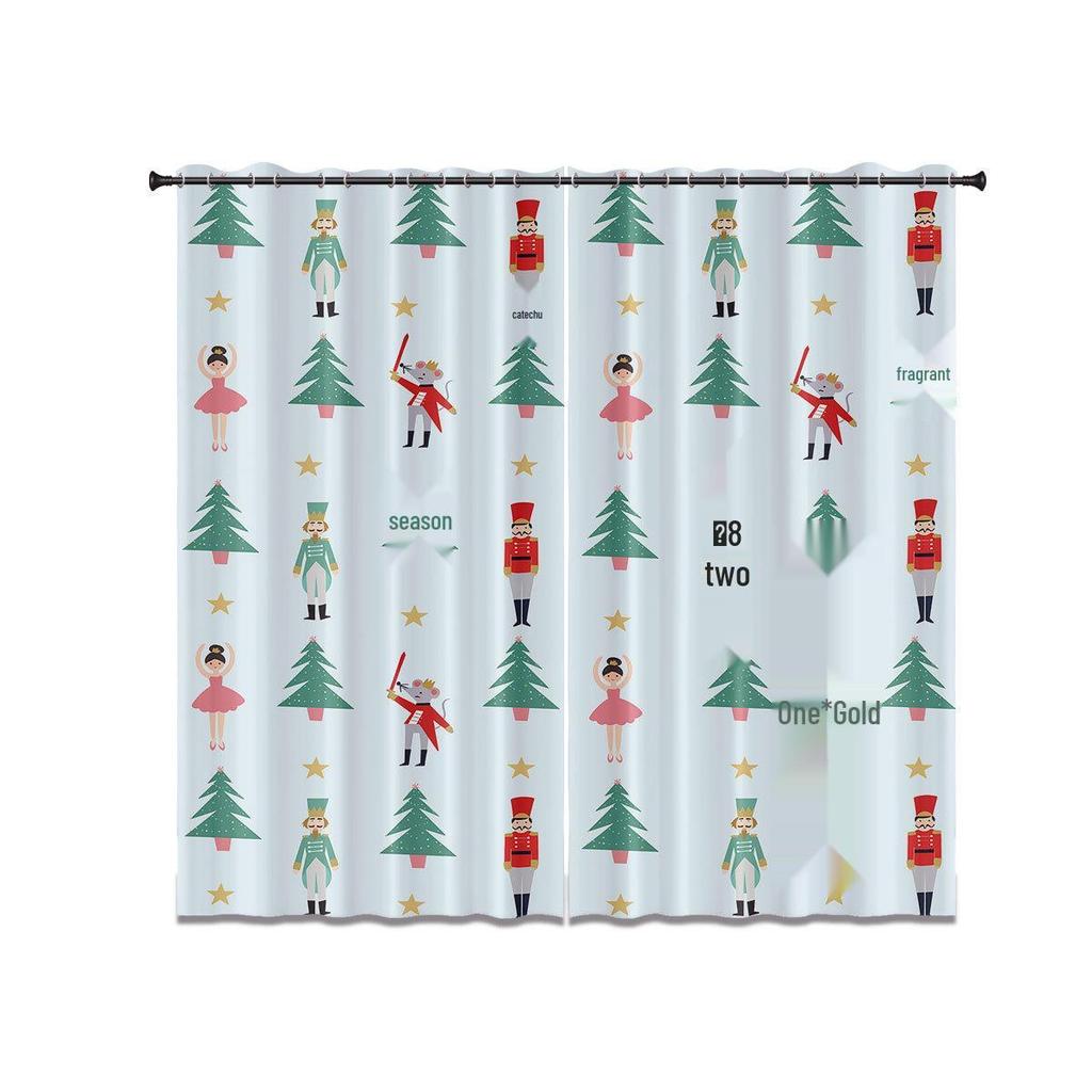Custom Nutcracker Digital Print Blackout Curtains with Your Image - High-Precision Black Silk
