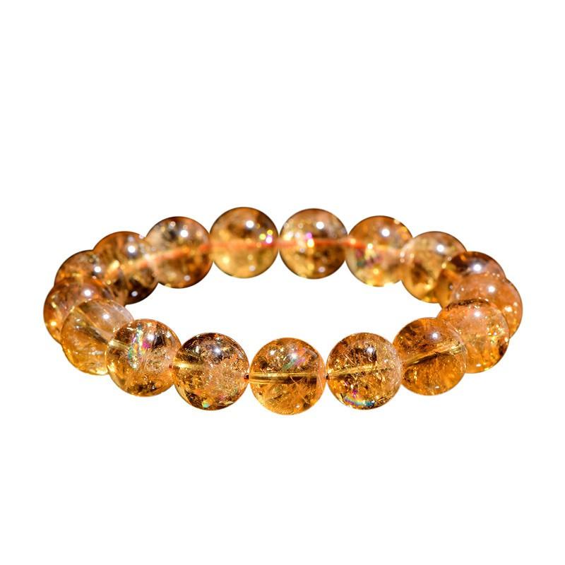 Natural Citrine Crystal Bracelet Handmade Geometric Beaded Jewelry Men Women Luck Wealth Charm