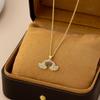 European and American Copper Inlaid Zirconium Round Smiley Face Necklace Rainbow Stars Moon Pendant Square Brand Full of Diamonds Design Sense Necklac