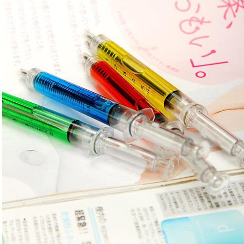 1pcs Syringe Pens,Retractable Fun Multi Color Novelty Pen for Nurses,Writes in Black Ink,Nursing Student School Supplies