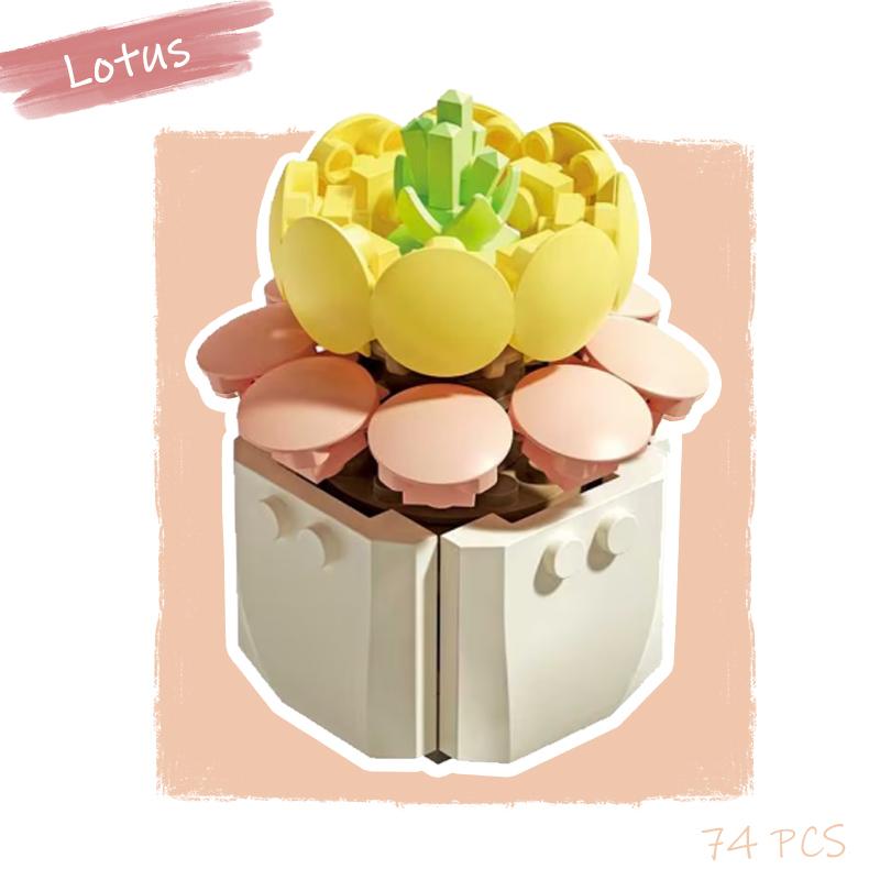 Topfkultur Blume Baustein Ziegel DIY Pflanze Spielzeug Weihnachtsgeschenk für Mädchen Erwachsene Kind Simulation süße Desktop-Dekorationen