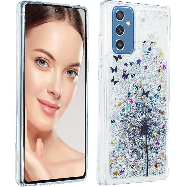OOPKINS Glitter Case for Samsung Galaxy A35 5G for Girl Sparkle Flowing Shiny Quicksand Transparent Soft TPU Silicone Bumper Shockproof Protective