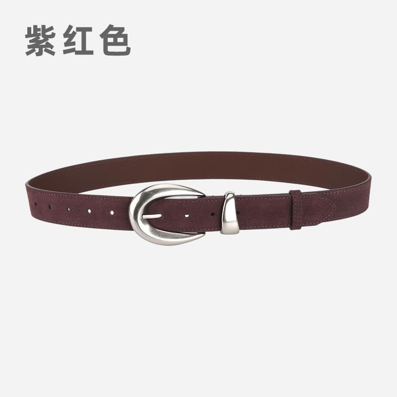 

Винтажный Премиум Ремень Женский Кожаный Матовый Бархат С Джинсами Декоративный Ремень Женский 105cm