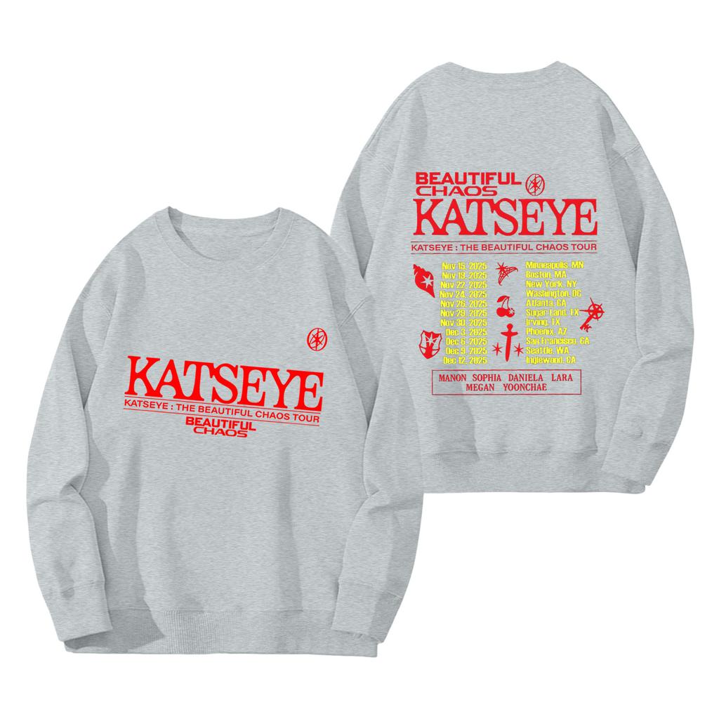 Damenmode Langarm Print Rundhals Lockerer Pullover Sweater Top