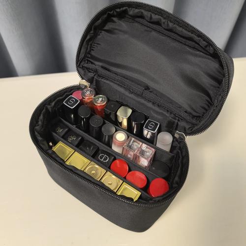 Lipstick Organizer 2025 New Portable Black Makeup Bag for 30-40 Cosmetics