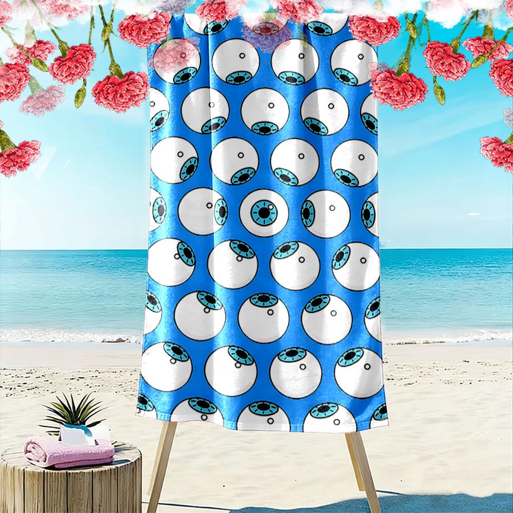 Whimsical floating gazes Print beach towel, quick drying, suitable for travel, outdoor sports, jogging, the beach and swimming, gift
