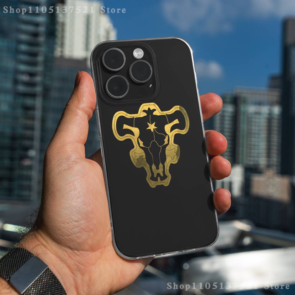 Black C-Clover A-Asta Phone Case For iPhone 17,16,15,14,13,12,11 Pro,Max,Plus,X,XS,XR,SE4,E Mini Transparent Soft Cover