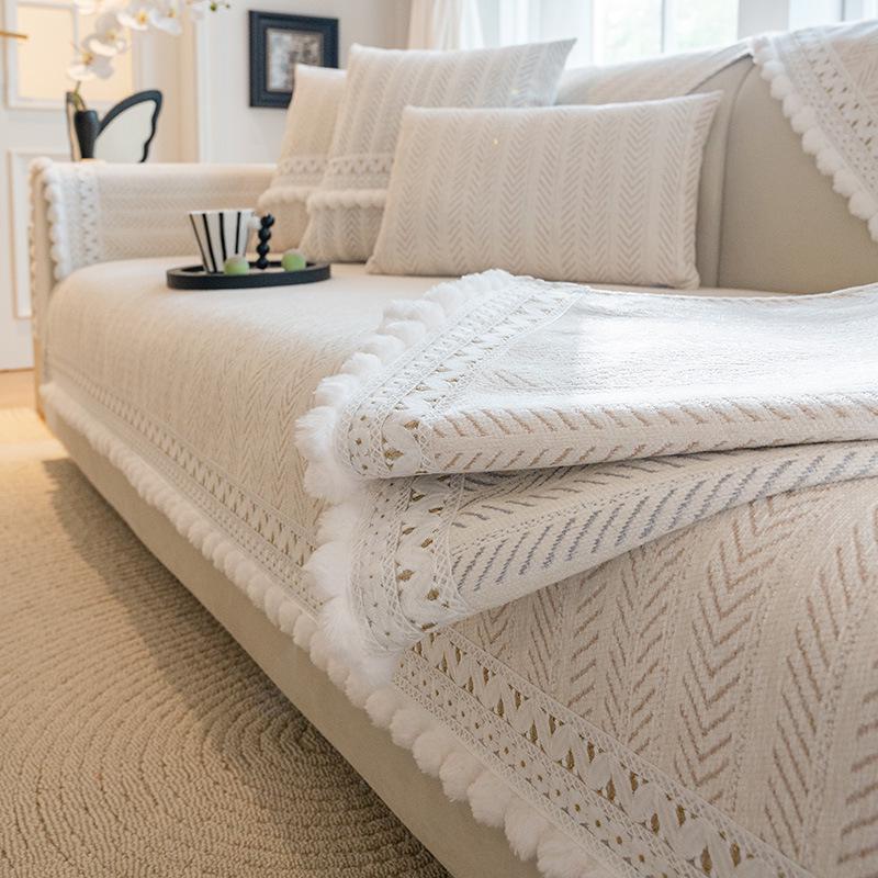 

2024 Французский Шенилл Роскошный Нескользящий Чехол на Подушку для Дивана, Универсальный для Всех Сезонов 70x180cm (Large Two-Seater)