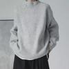 2024 Trendy Men's White Knitted Sweater: Loose, Handsome Design for Autumn/Winter