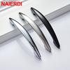 NAIERDI Bright chrome Handles Kitchen Cabinet Handles Solid Drawer Knobs Silver Cupboard Door Wardrobe Pulls Furniture Handle