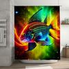 Rainbow Fish Shower Curtain 3D Printed Bath Decor with Vivid Print for Bathroom Decorations.