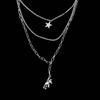 Three-Layer Metal Bear Star Clavicle Chain Women Birthday Party Jewelry Gift