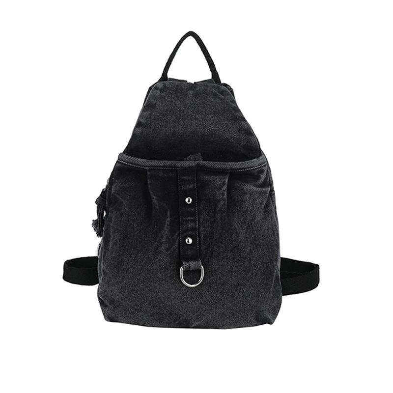 Multi-Purpose Backpack Denim Chest Bag Women s Shoulder Bag чёрный