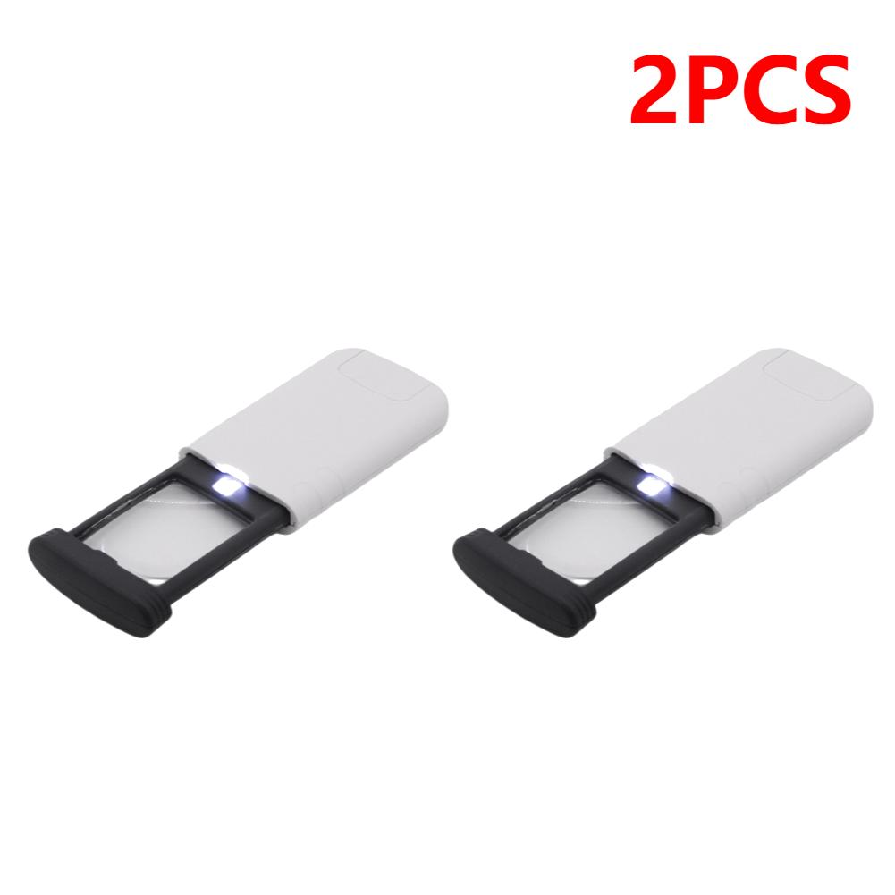 Pull-Out 4x Illuminated Lighted Magnifier with 1 LED Light Portable Pocket Loupe Magnifier for Reading Jewelry/Antique Appraisal
