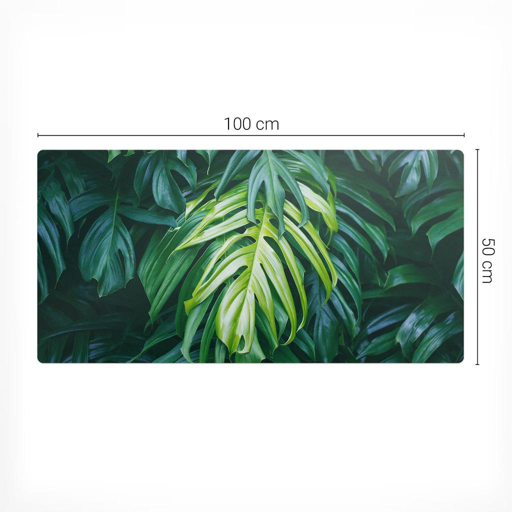 Protective Desk Mat Keyboard Mouse Pad Tropical Leaves 100x50 cm