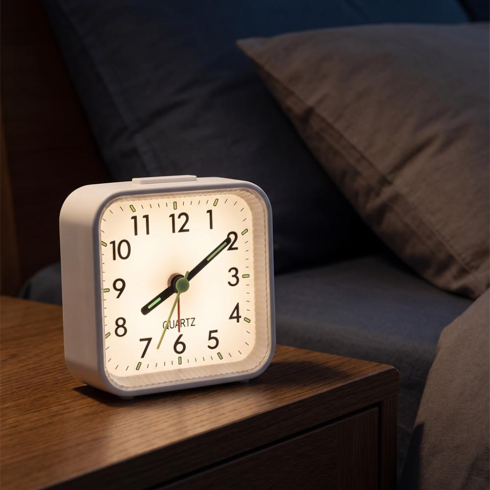 3.15in Digital Desk Clock White Bedside Alarm Clock Small Desk Alarm Clock for Home Office