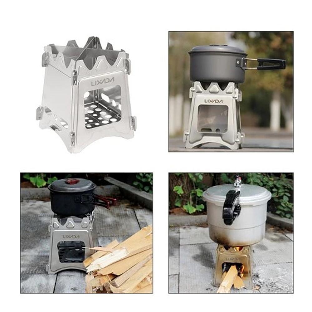 Lixada Kompakter Falt-Holzofen für Outdoor-Camping, Kochen, Picknick