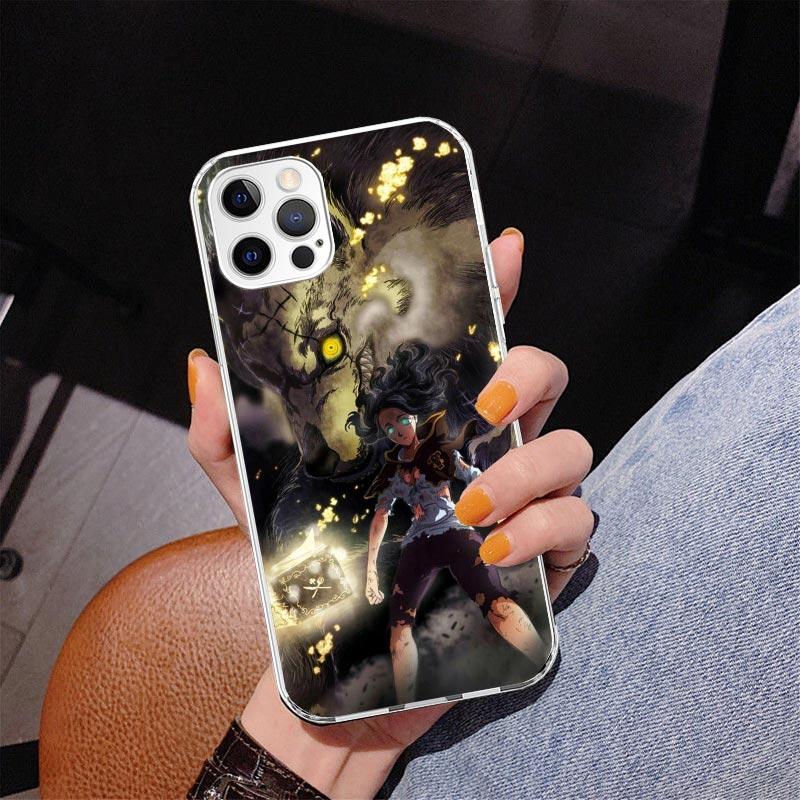 Black C-Clovers Anime Phone Case For iPhone 17 Air 16 Pro Max 16E 15 + 14 Plus 11 12 13 Mini 7 8 SE Gift Print Cover Fundas