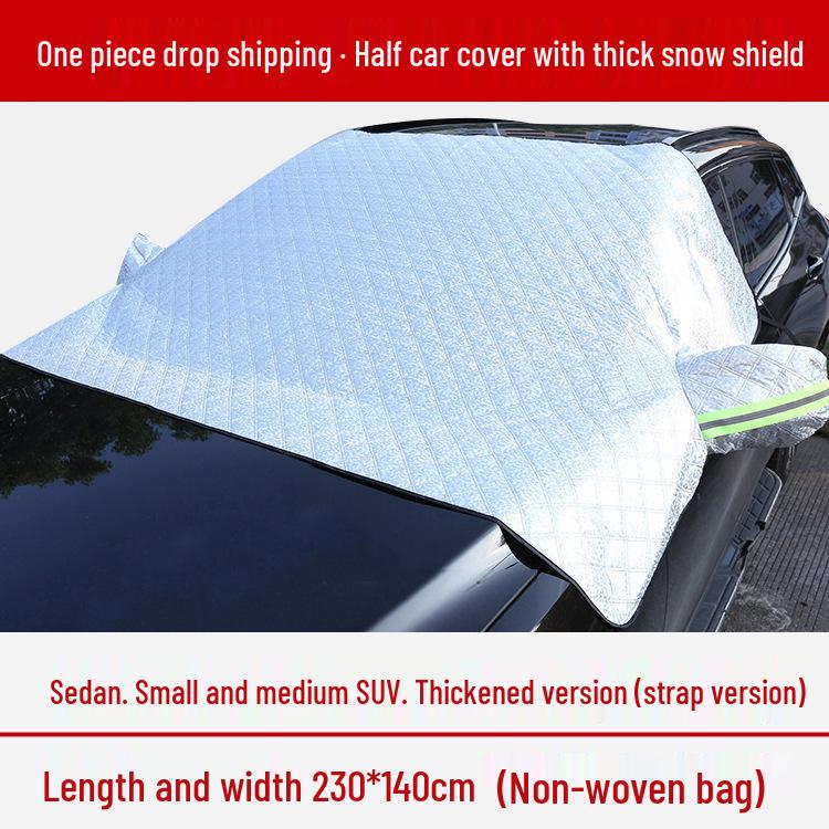 Magnetic Anti-Freeze Car Windshield Cover: Thick Heat Insulation & Sunshade for Snow and Sun.