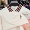 Autumn Men's Polo Shirt Lapel Long Sleeve T-Shirt Original Design Dog Print Business Versatile Men'swear
