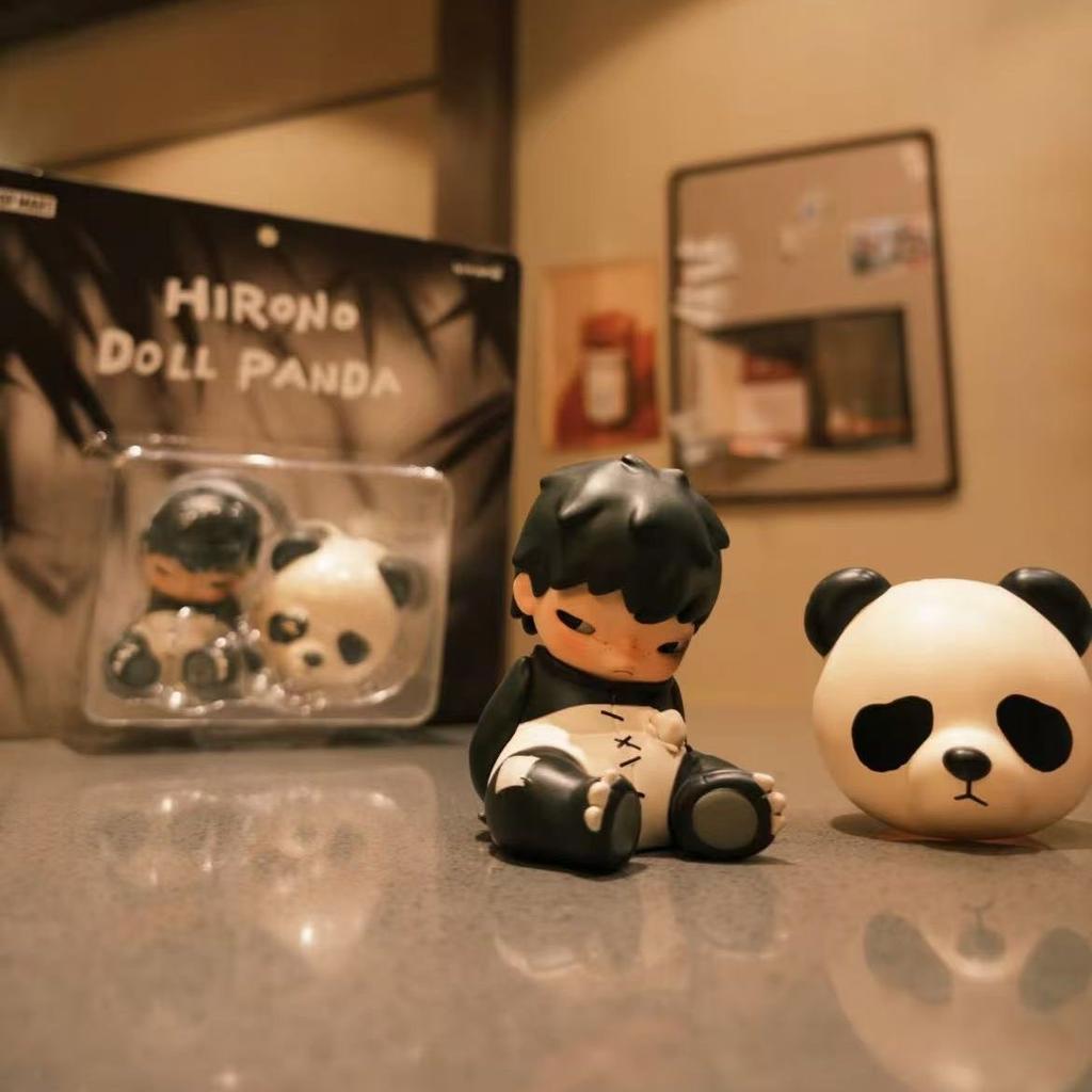 Hirono Ono Hanging Card Panda Figurine: Trendy Desktop Ornament, Blind Box Toy, Decorative Item, Gift