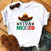 Mexican Printed Women'sT-Shirt Short Sleeved Casual Top Fashion Street Original Style Tops Y2k Round Neck Clothing