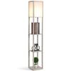 Floor Lamp, Storage Shelves, Wooden, E27 Bulb, Oak