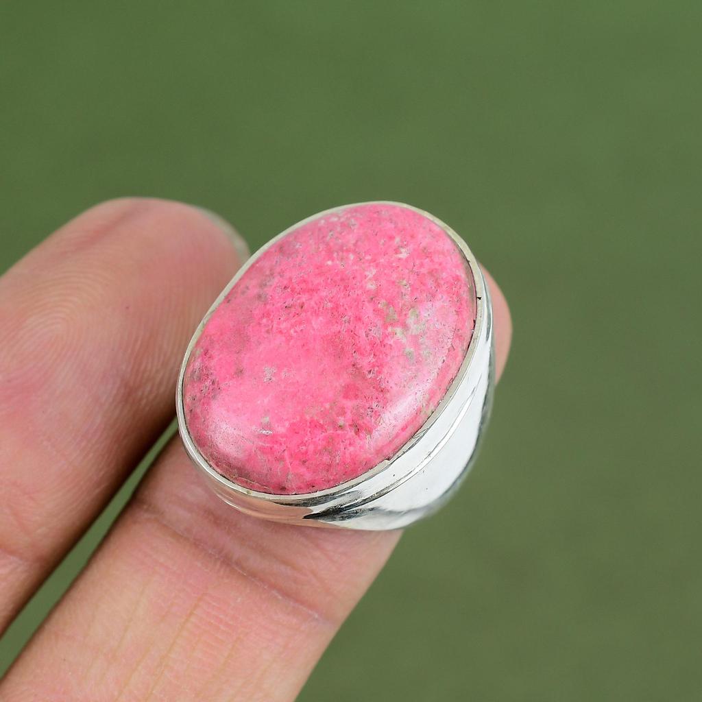 Thulite Ring 925 Sterling Silver Ring Handmade Gemstone Ring Natural Thulite Jewelry Unique Design Ring Wedding Gifts Available In Ring Size