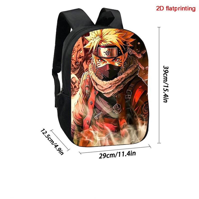 NARUTO Cartoon 15-inch Lightweight Backpack With Adjustable Shoulder Straps Kids Daily School Bag For Boys Girls Age 5-9