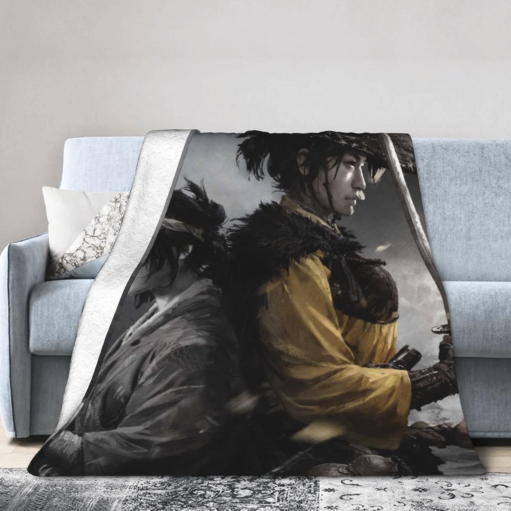 Warm BlanketsKids Adult Decorative Ghost of Yotei 2025 Game Throw Blanket  Flannel Bedspread For Home Decor Pattern Sofa Cover