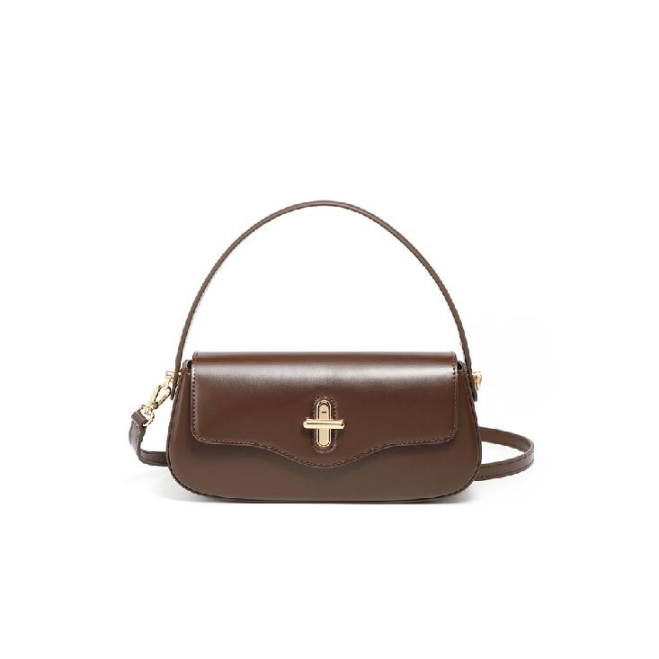 Genuine Leather Korean Style Handbag Shoulder Crossbody Bag Baguette Underarm Bag Light Luxury Niche High-End New High-End Women s Bag