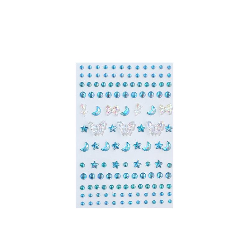 3D Butterfly & Star Face Sticker Set with Rhinestones & Pearls for Kids