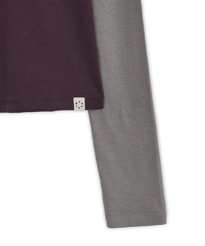 OHESHIO Floral Label Layered T-Shirt, Purple