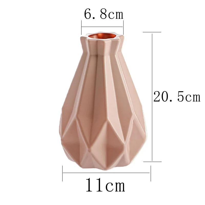 1PCS Plastic Vase Home for Decoration White Imitation Ceramic Flower Pot Plants Basket Nordic Wedding Decorative Dining Bedroom