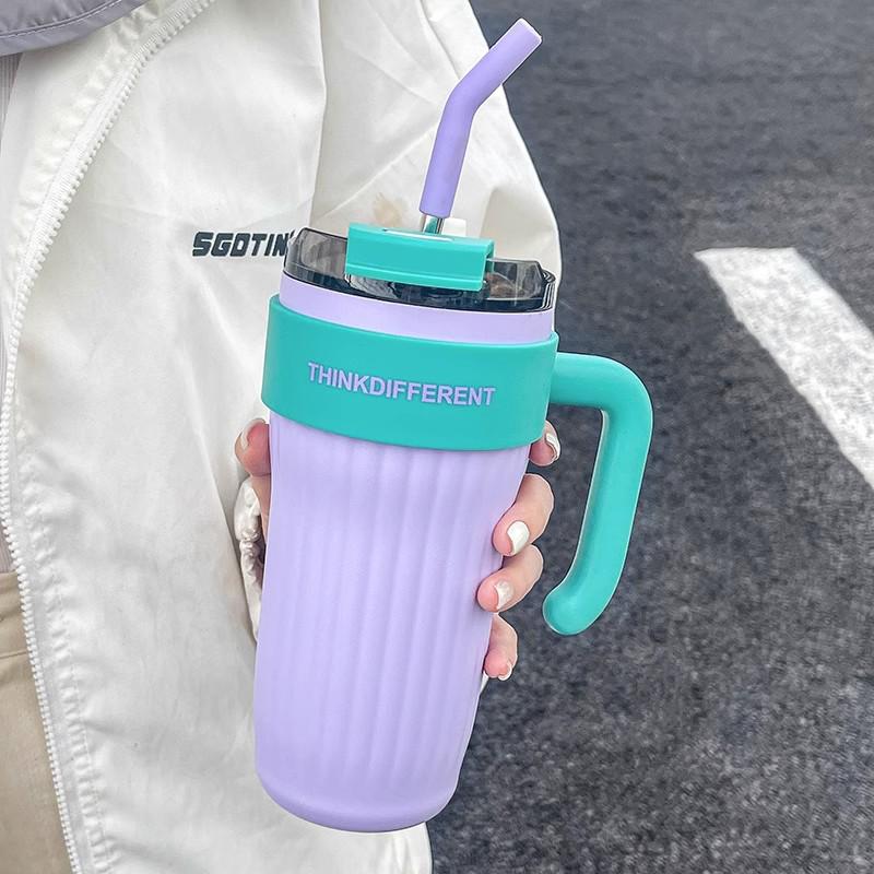 

Термокружка Jumbo Ice King - Большой объем, Сохранение холода, В комплекте соломинка, Женская версия 2023, Модель для офиса 316. 860ml