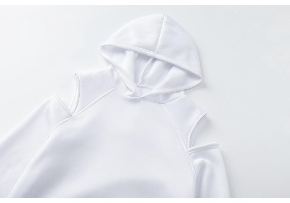 2026 Women's European & American Fashion Solid Color Two-Piece Set: Hooded Cropped Sweatshirt & Joggers