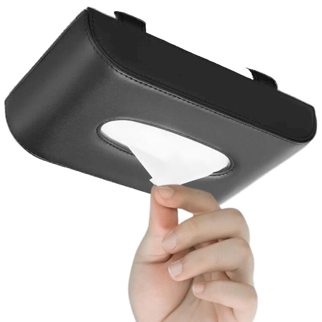 Ozgram Car Hanging Tissue Tissue Tissue Tissue Sun Visor Magnetic Easy PU Leather Box, Holder, Cover, Case, Storage, Closure, One-Touch Installation,