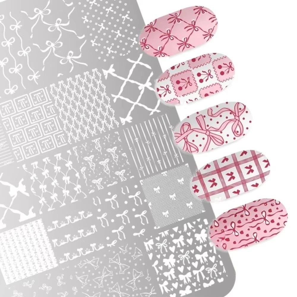 Bowknot Patterns Nail Decal Sheets Kawaii Bow Image Nail Art Stencil For French Manicure