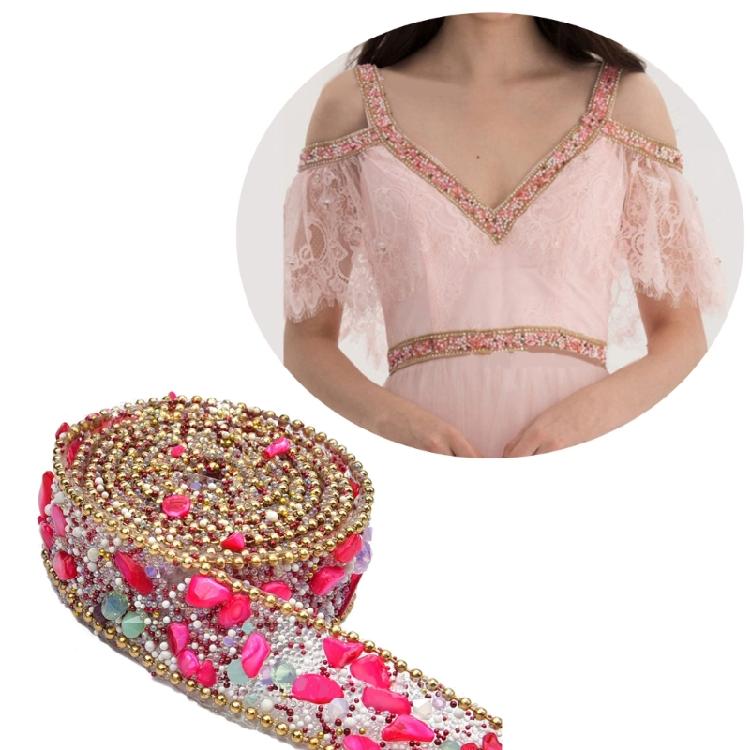 1.1Yard Sparkling Rhinestones Ribbon for Birthday Wedding Decorations Rhinestones Ribbons for Cake Candle Decoration