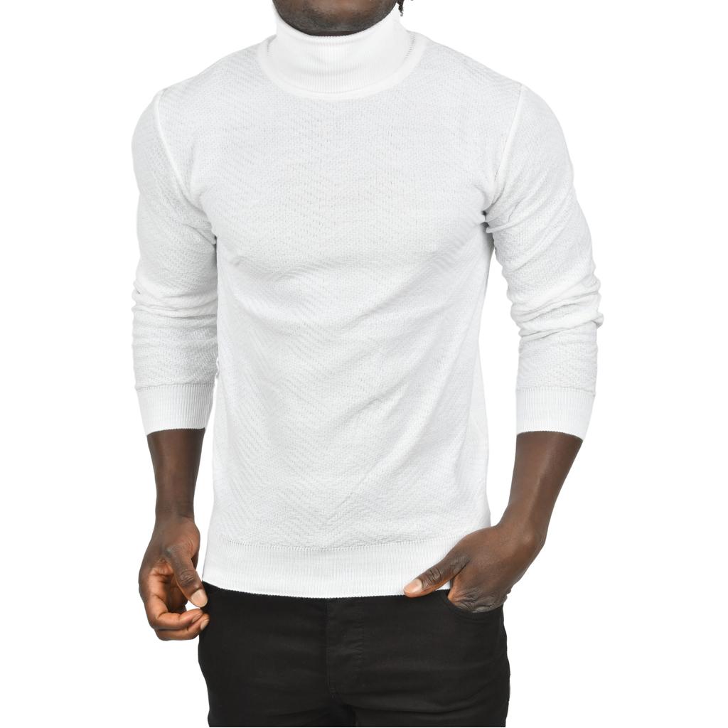 DeepSEA  Desenli Dar Kesim Tam Balıkçı Yaka Triko Boğazlı Kazak 2505510