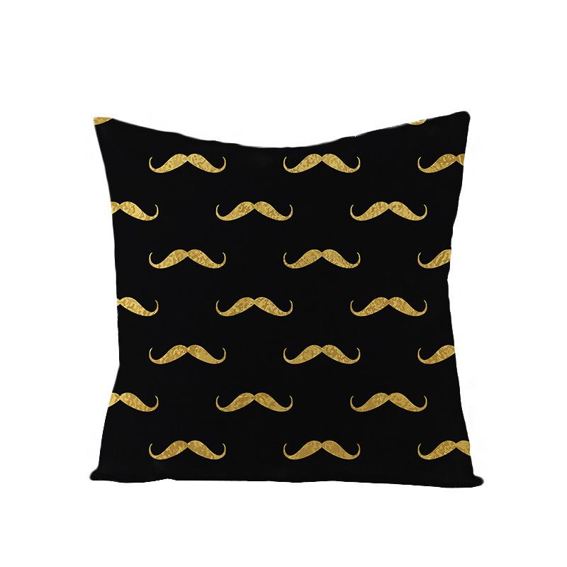 Black Gold Series Throw Pillow Covers With Digital Printing Of Short Plush Fabric Car-Shaped Sofa Cushion For Office Home Decor