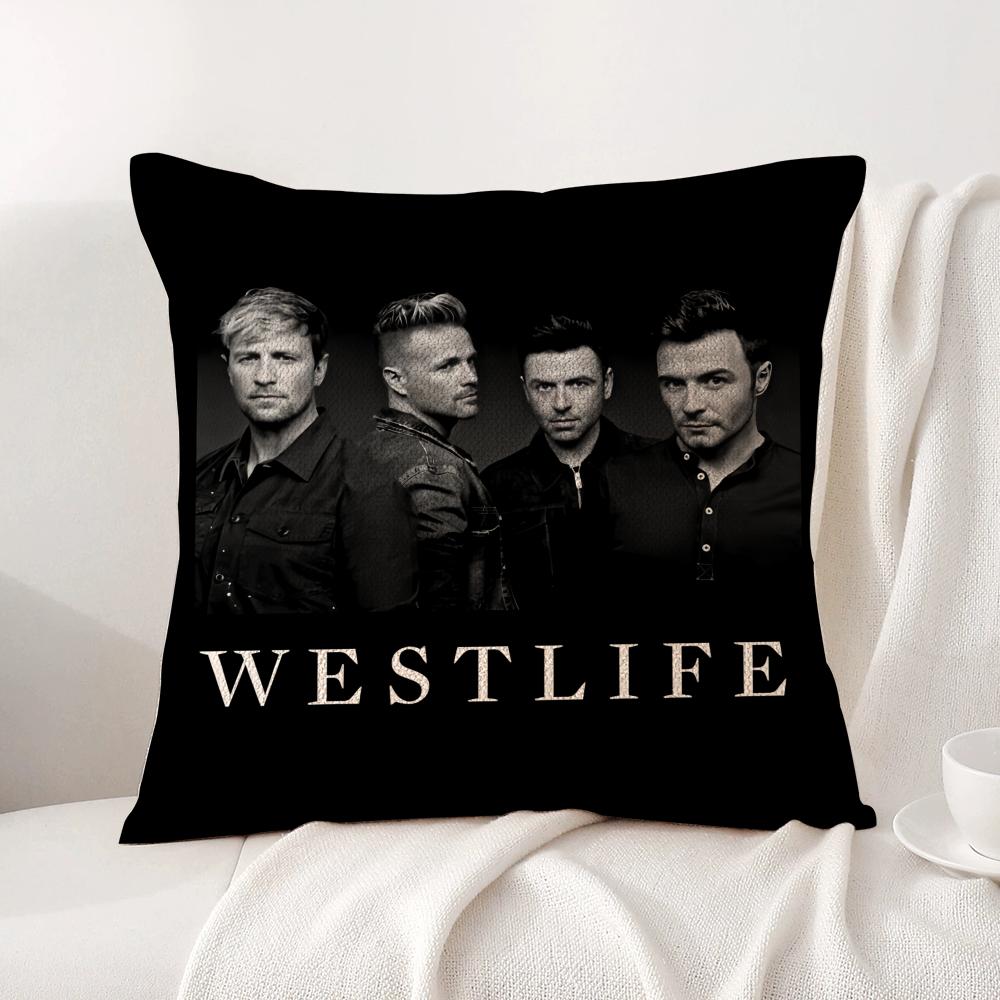 WWestlife The Twenty Tour Cushion Cover Natural Linen Organic Fabric DoubleSided Printing Sofa Home Decor Breathable