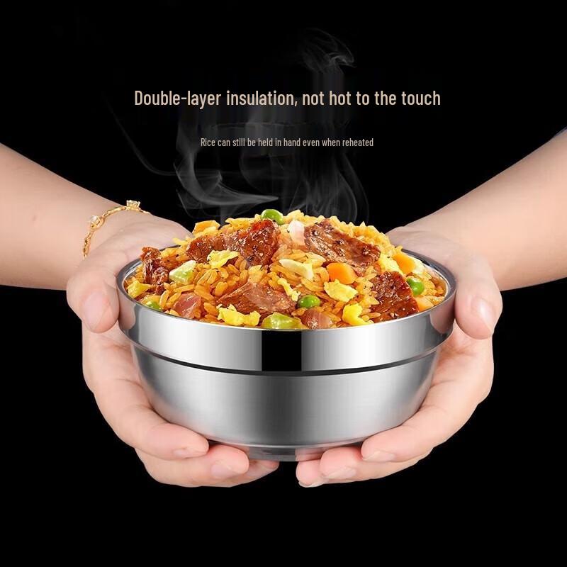 Jingqingfu 304 Stainless Steel Double-Layer Insulated Bowl