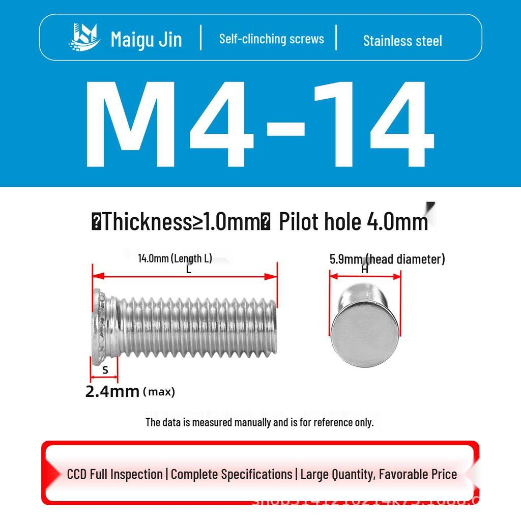 304 Stainless Steel Pressure Plate Cylindrical Head Rivet Screw (FHS-M2 M2.5 M3 M4 M5 M6 M8 M10)