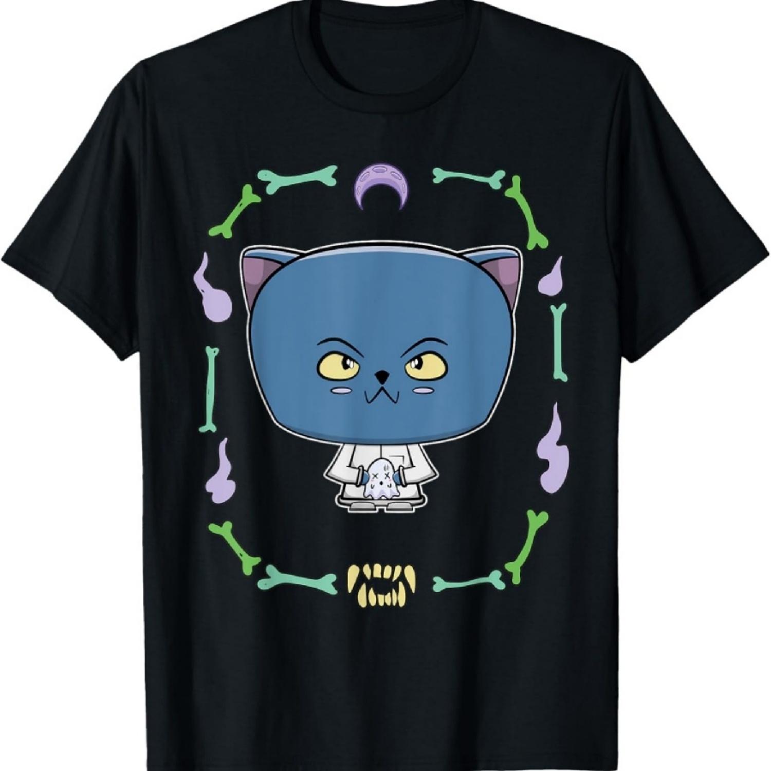 

Black Cat Vampire Dracula And Scientist For Halloween T-Shirt XXXXXL чорний