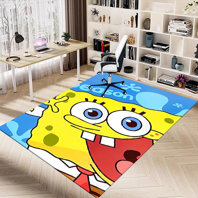 1pc Spongebob Squarepants Season Carpet for Playroom Bedroom Living Room Sofa Home Decor,kids Game Area Rug Non-slip Floor Mat Y7298