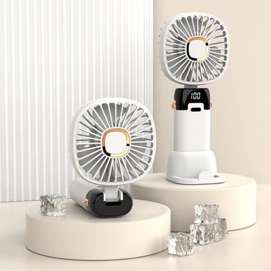 Portable Handheld Fan with Digital Display 90-degree Adjustable 5 Speeds Low Noise Foldable Design Personal Fan