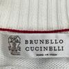 BRUNELLO CUCINELLI 2021 White Cotton Border Knit Sweater tops 46 White x navyUsed