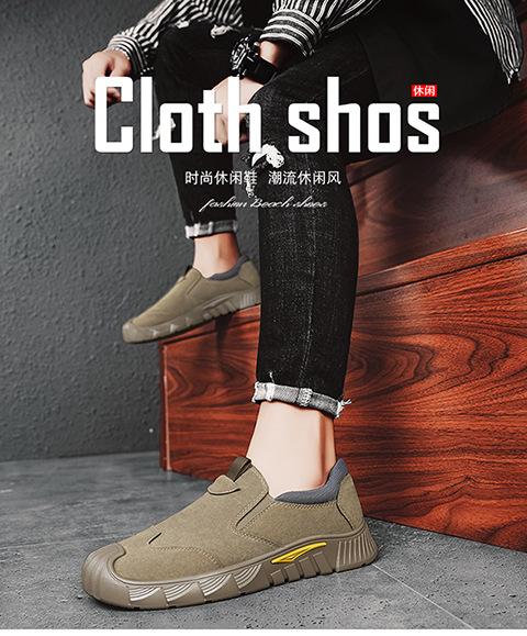 Men's shoes autumn new fashionable versatile one-pedal board shoes non-slip and wear-resistant outdoor tooling shoes men's labor insurance shoes
