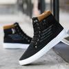 Fashion Plus Size 47 Leather Men Fashion Boots Winter Solid Lace-up Male Warm Ankle Boots Buckle Solid Boots for Boys